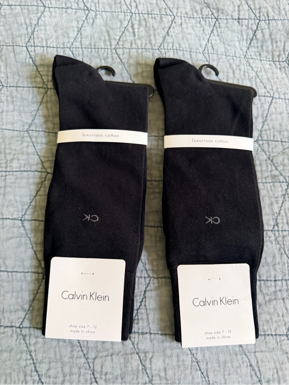 Calvin Klein Black Men's Luxury Cotton Socks - 2 Pair New With Tags